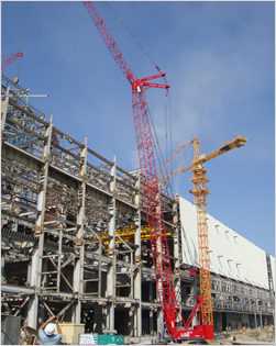QUY150C, 1 50Ton Crawler Crane in India at thermal power plant project.